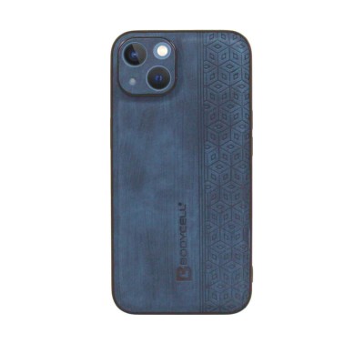 Bodycell Pattern Leather Backcover iPhone 14 Plus Blue