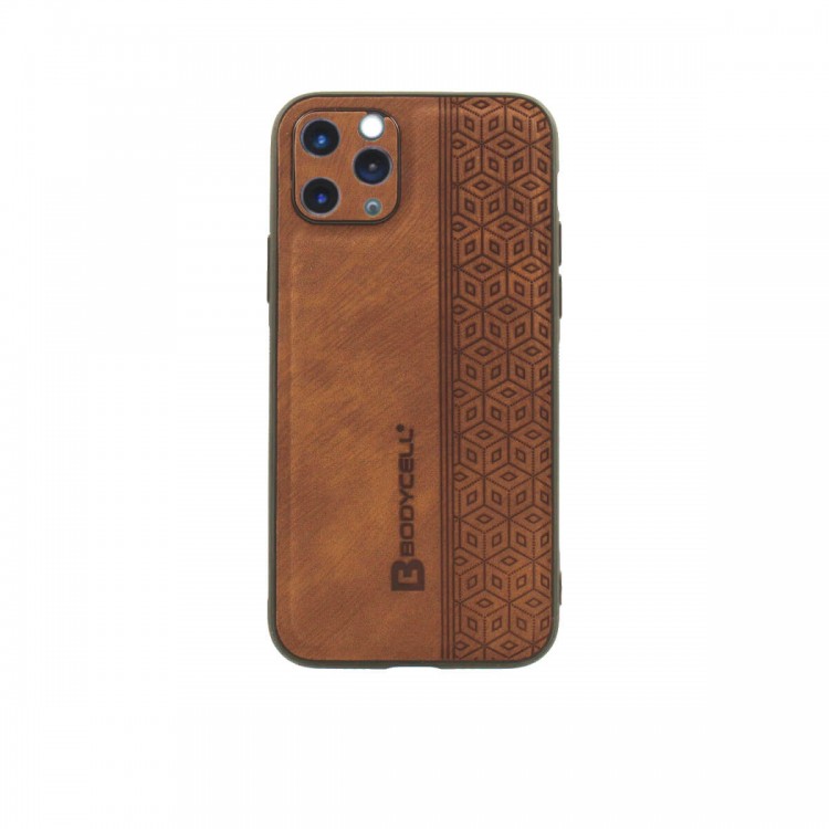 Bodycell Pattern Leather Backcover iPhone 11 Pro  Brown
