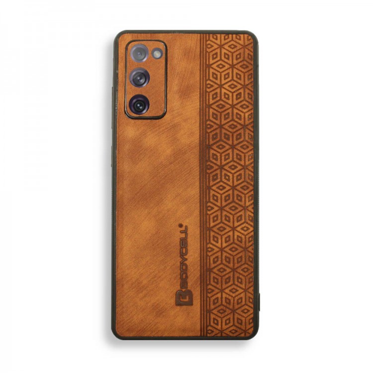 Bodycell Pattern Leather Backcover Samsung S20 FE  Brown