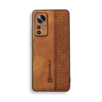 Bodycell Pattern Leather Backcover Xiaomi 12/12X/12S Brown