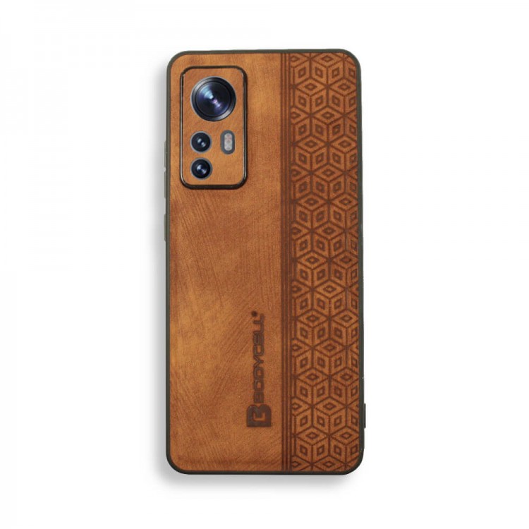 Bodycell Pattern Leather Backcover Xiaomi 12/12X/12S Brown