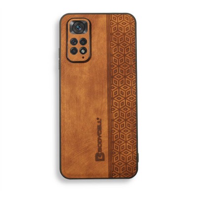 Bodycell Pattern Leather Backcover Xiaomi Note 11S/Note 11 Brown