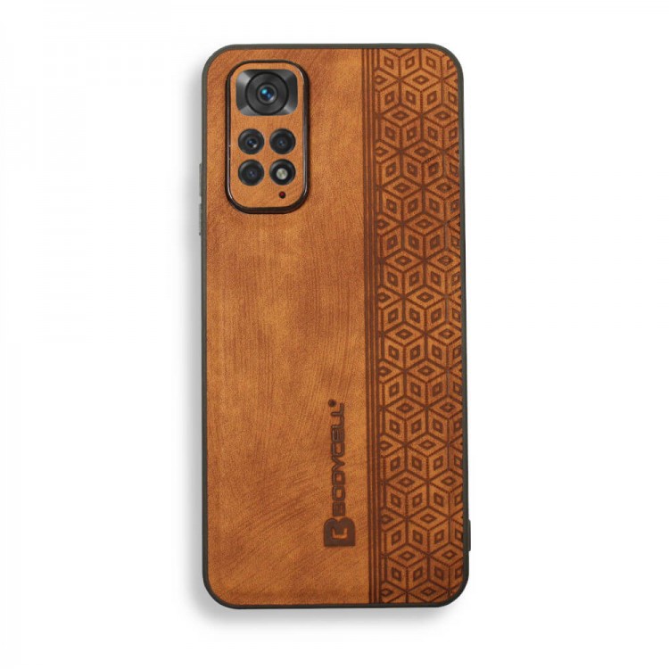Bodycell Pattern Leather Backcover Xiaomi Note 11S/Note 11 Brown