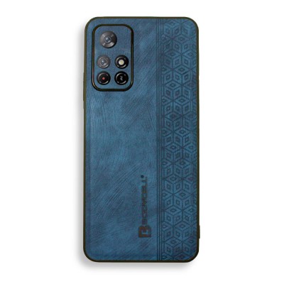 Bodycell Pattern Leather Backcover Xiaomi Note 11T/Note 11s 5G/Poco M4 Pro 5G Blue