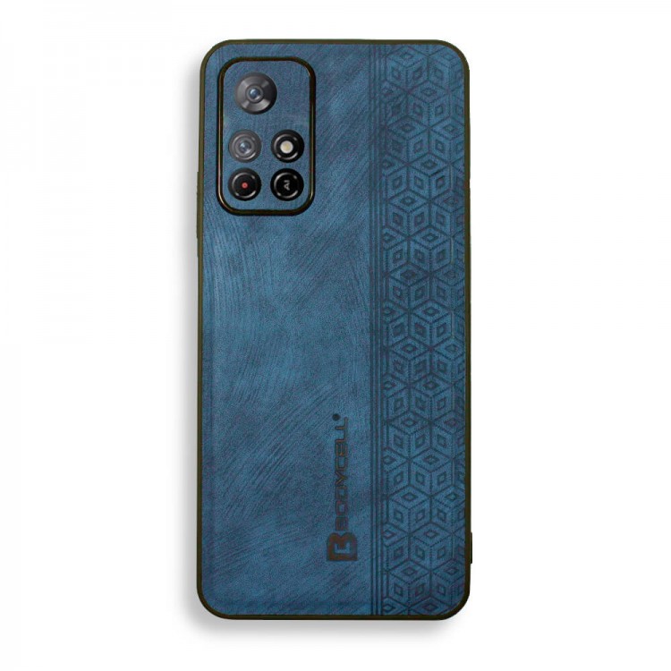 Bodycell Pattern Leather Backcover Xiaomi Note 11T/Note 11s 5G/Poco M4 Pro 5G Blue