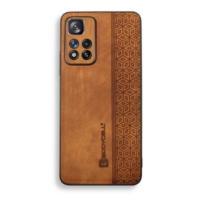 Bodycell Pattern Leather Backcover Xiaomi Note 11 Pro Plus Brown