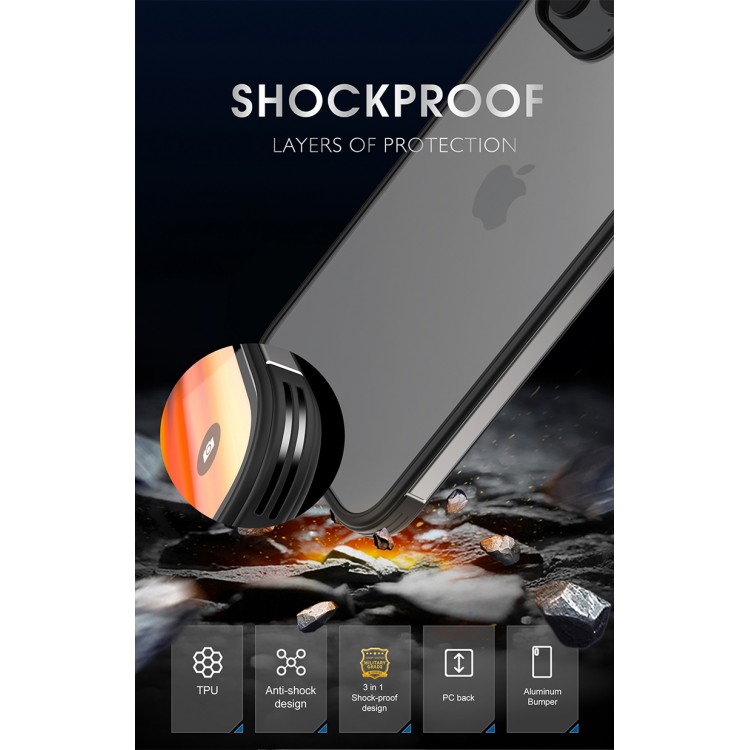 Bodycell Back Cover + Aluminium Bumper For iPhone 12 mini  Red