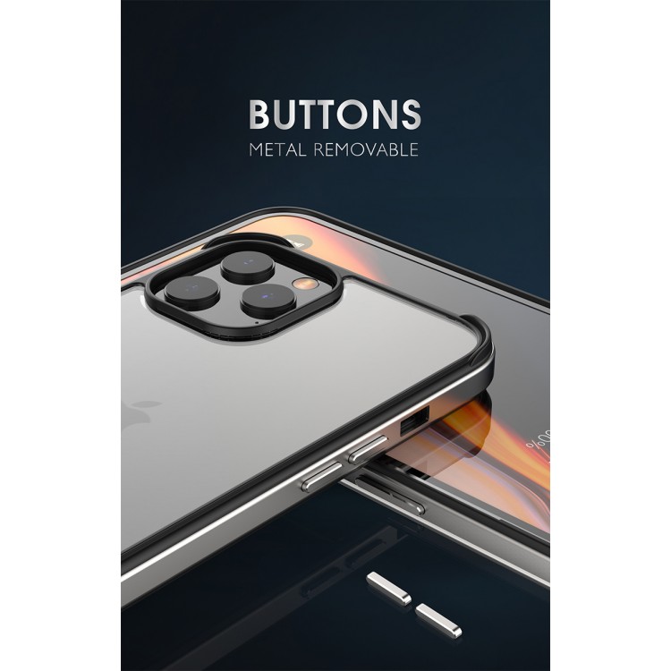 Bodycell Back Cover + Aluminium Bumper For iPhone 12 Pro Max  Red