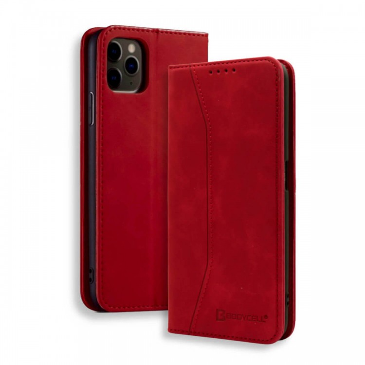 Bodycell Book Case Pu Leather iPhone 12 Pro Max Red