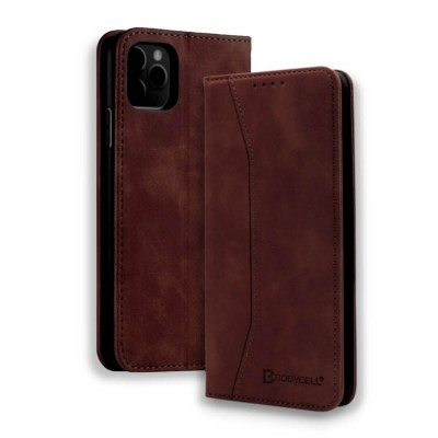 Bodycell Book Case Pu Leather iPhone 12 Pro Max Dark Brown