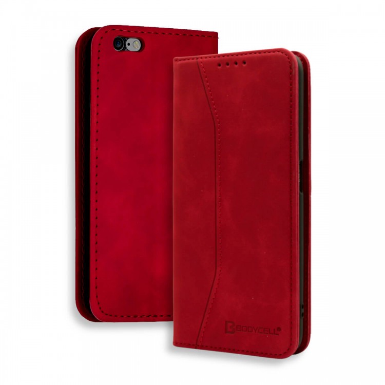Bodycell Book Case Pu Leather iPhone 6/6s  Red