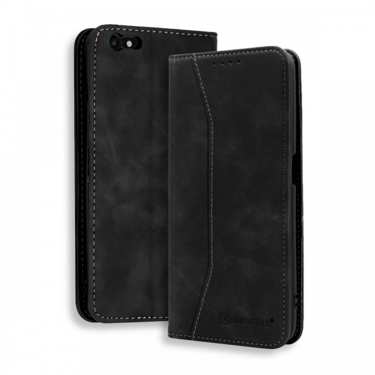Bodycell Book Case Pu Leather iPhone 6/6s Plus Black