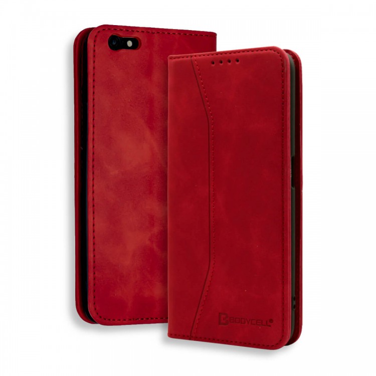 Bodycell Book Case Pu Leather iPhone 6/6s Plus Red