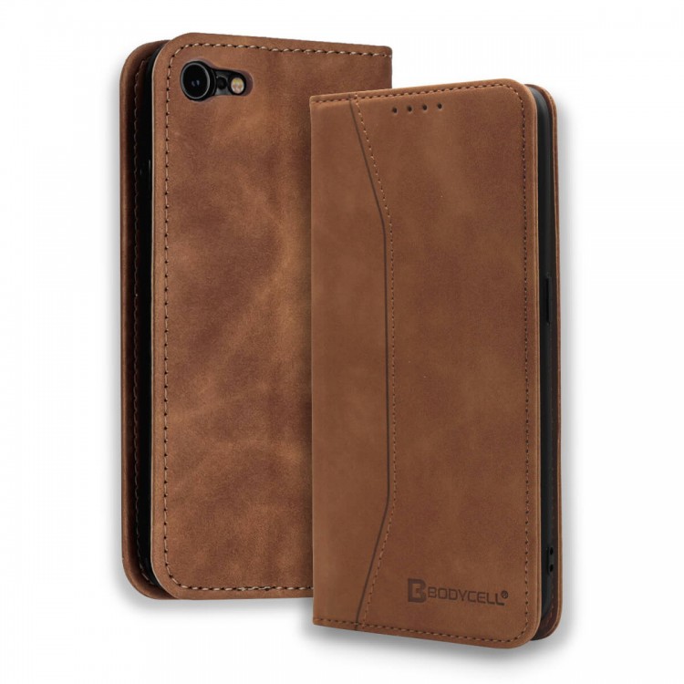 Bodycell Book Case Pu Leather iPhone 7/8/SE 2020 Brown