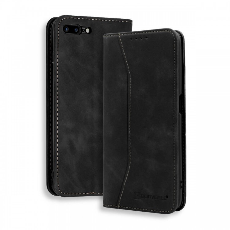 Bodycell Book Case Pu Leather iPhone 7/8 Plus Black