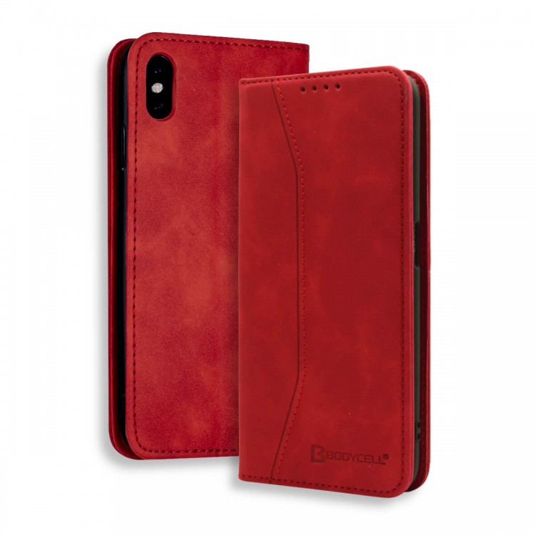 Bodycell Book Case Pu Leather iPhone X/XS Red