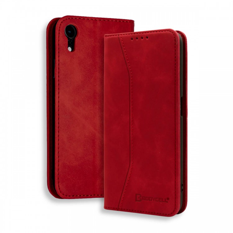 Bodycell Book Case Pu Leather iPhone XR Red