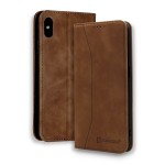 Bodycell Book Case Pu Leather iPhone XS MAX Brown