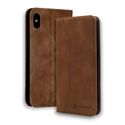 Bodycell Book Case Pu Leather iPhone XS MAX Brown