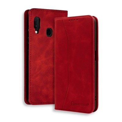 Bodycell Book Case Pu Leather Samsung A20E Red