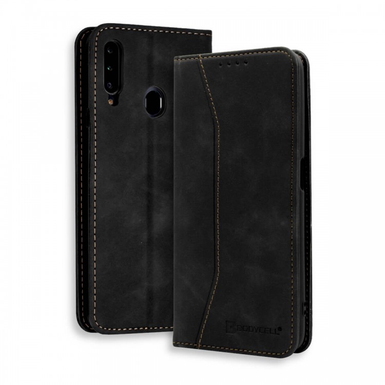 Bodycell Book Case Pu Leather Samsung A20S Black