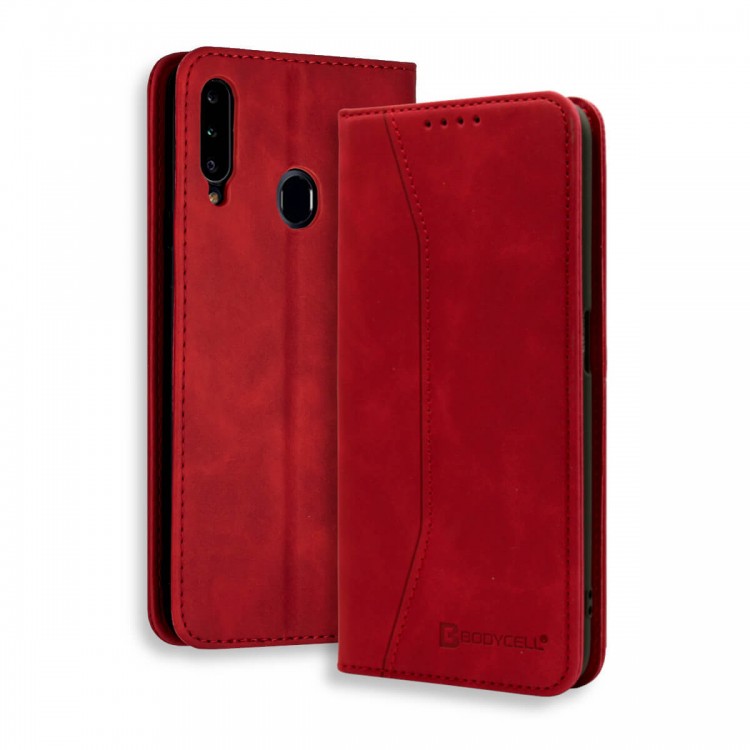 Bodycell Book Case Pu Leather Samsung A20S Red