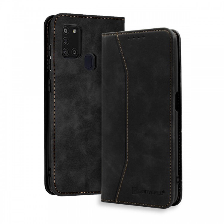 Bodycell Book Case Pu Leather Samsung A21S Black