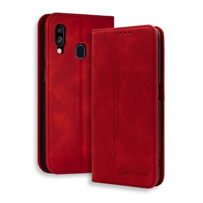Bodycell Book Case Pu Leather Samsung A40 Red