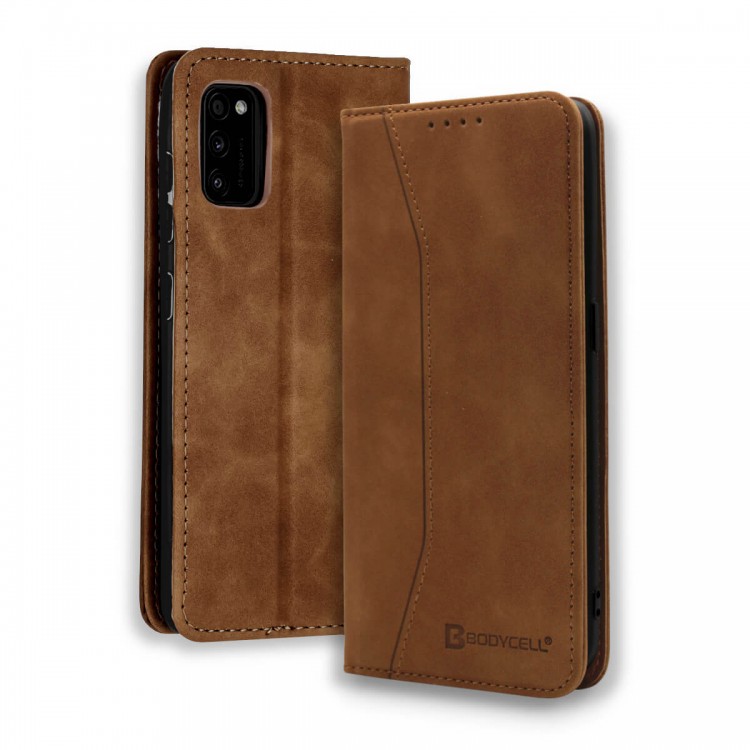 Bodycell Book Case Pu Leather Samsung A41 Brown