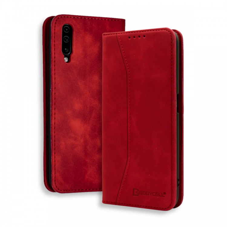 Bodycell Book Case Pu Leather Samsung A70 Red