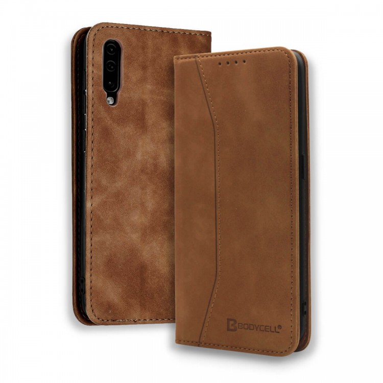 Bodycell Book Case Pu Leather Samsung A70 Brown
