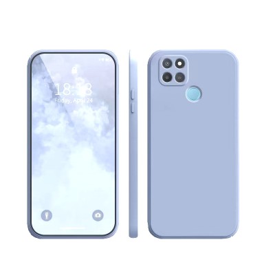 Bodycell Square Liquid Silicon Case Realme 7i/C12/C25/C25S Light Blue