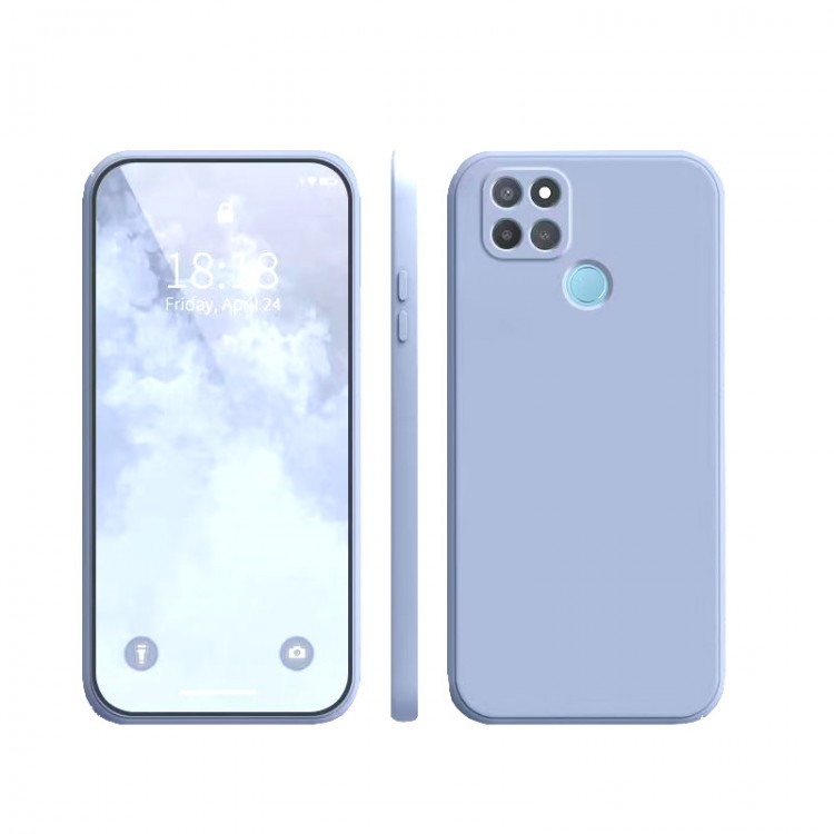 Bodycell Square Liquid Silicon Case Realme 7i/C12/C25/C25S Light Blue