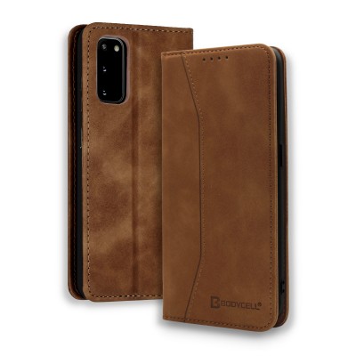 Bodycell Book Case Pu Leather Samsung S20  Brown