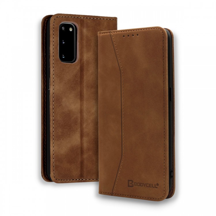 Bodycell Book Case Pu Leather Samsung S20  Brown