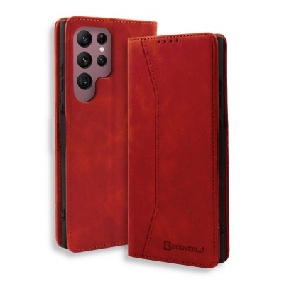Bodycell Book Case Pu Leather Samsung S22 Ultra 5G Red