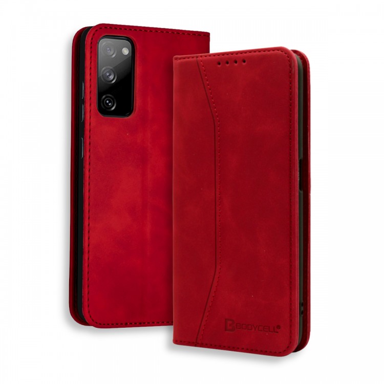 Bodycell Book Case Pu Leather Samsung S20 FE Red