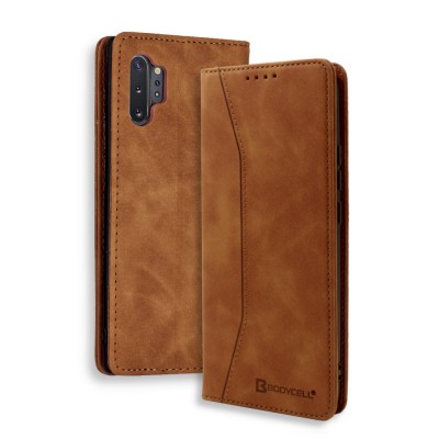Bodycell Book Case Pu Leather Samsung Note 10 Plus Brown
