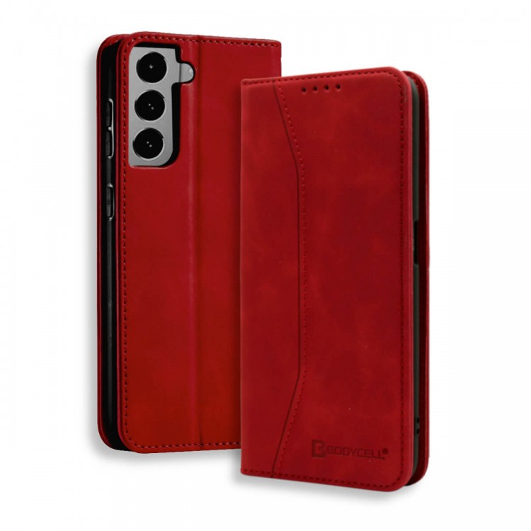Bodycell Book Case Pu Leather Samsung S21  Red