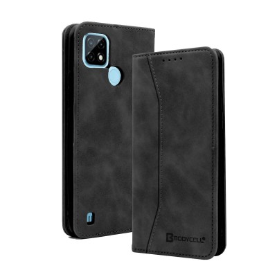 Bodycell Book Case Pu Leather Realme C21 Black