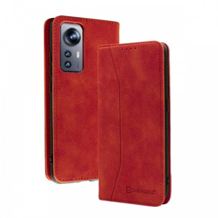 Bodycell Book Case Pu Leather Xiaomi 12 5G/12X 5G/12S Red