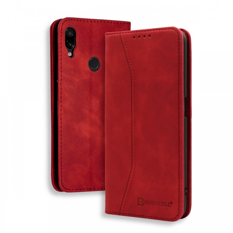 Bodycell Book Case Pu Leather Xiaomi Note 7/7 Pro Red