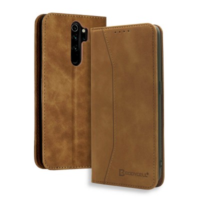 Bodycell Book Case Pu Leather Xiaomi Note 8 Pro Brown