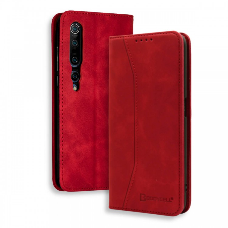 Bodycell Book Case Pu Leather Xiaomi Mi 10/Mi 10 Pro Red