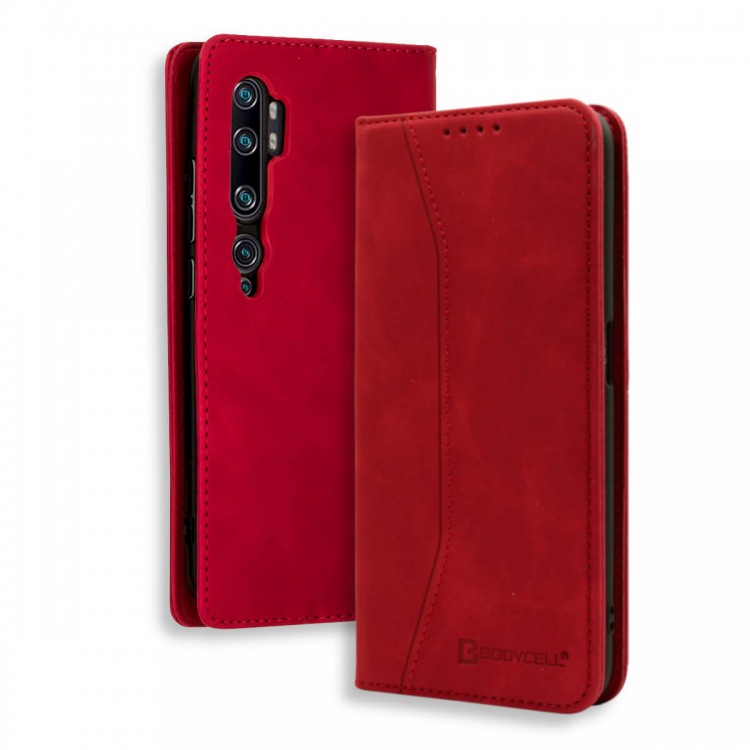 Bodycell Book Case Pu Leather Xiaomi Mi Note 10/10 Pro Red