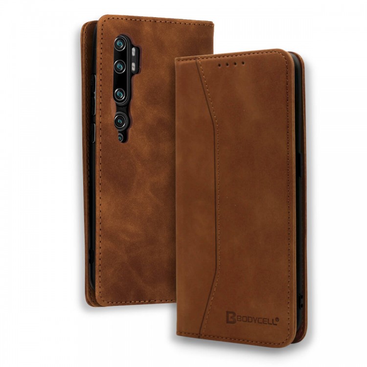 Bodycell Book Case Pu Leather Xiaomi Mi Note 10/10 Pro Brown