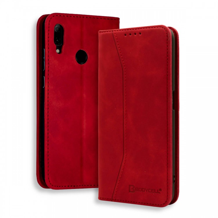 Bodycell Book Case Pu Leather Huawei P Smart 2019/Honor 10 Lite Red