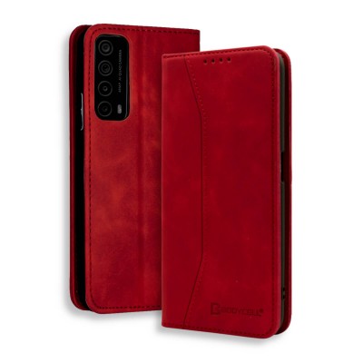 Bodycell Book Case Pu Leather Huawei P Smart 2021 Red