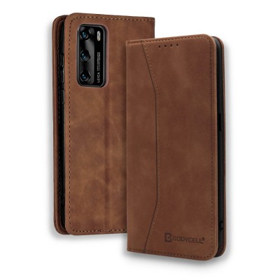Bodycell Book Case Pu Leather Huawei P40  Brown