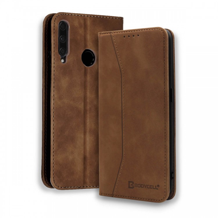 Bodycell Book Case Pu Leather Huawei P40 Lite E Brown